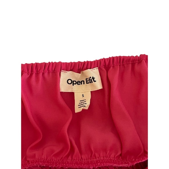 Open Edit Strap Scrunch Waist Top Hot Pink Sz Small - Picture 6 of 7